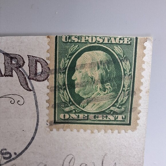 Vintage German Easter‎ Greeting Postcard House Meadow Scene - Picture 4 of 6